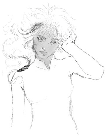 Kristina Diaz, a Kris (La Noche), em ilustração original do livro
